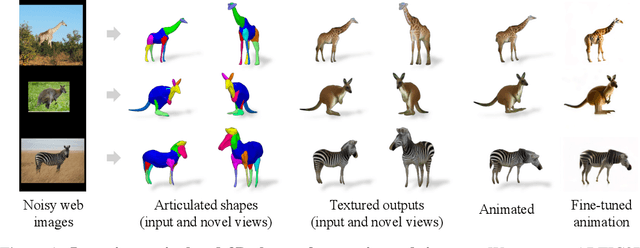 Figure 1 for ARTIC3D: Learning Robust Articulated 3D Shapes from Noisy Web Image Collections