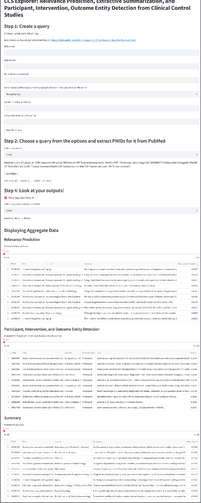 Figure 3 for CCS Explorer: Relevance Prediction, Extractive Summarization, and Named Entity Recognition from Clinical Cohort Studies