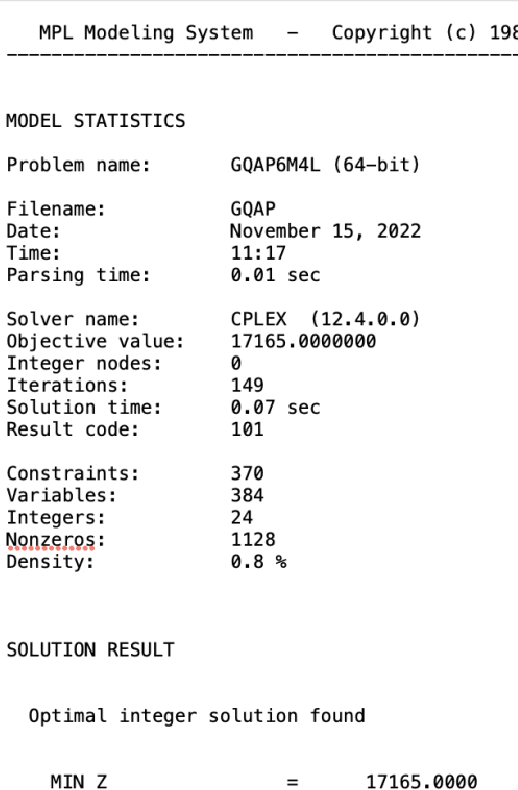 Figure 2 for A Genetic Algorithm Meta-Heuristic for a Generalized Quadratic Assignment Problem