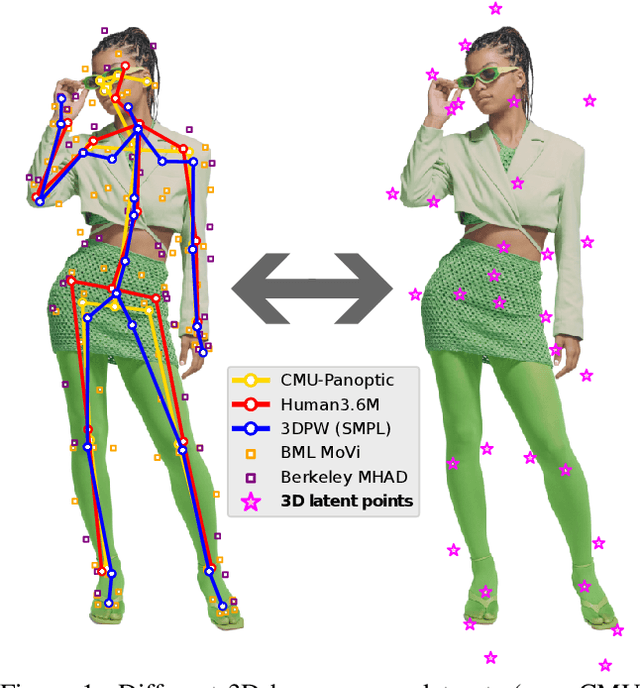 Figure 1 for Learning 3D Human Pose Estimation from Dozens of Datasets using a Geometry-Aware Autoencoder to Bridge Between Skeleton Formats