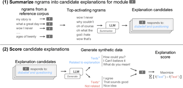 Figure 1 for Explaining black box text modules in natural language with language models