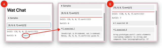 Figure 3 for WatChat: Explaining perplexing programs by debugging mental models