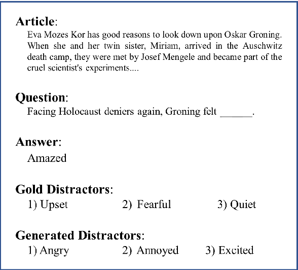 Figure 1 for DISTO: Evaluating Textual Distractors for Multi-Choice Questions using Negative Sampling based Approach