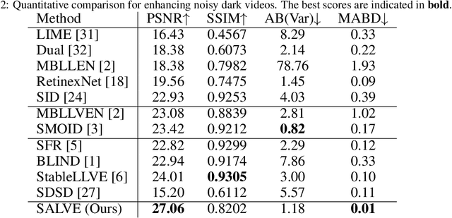 Figure 4 for SALVE: Self-supervised Adaptive Low-light Video Enhancement