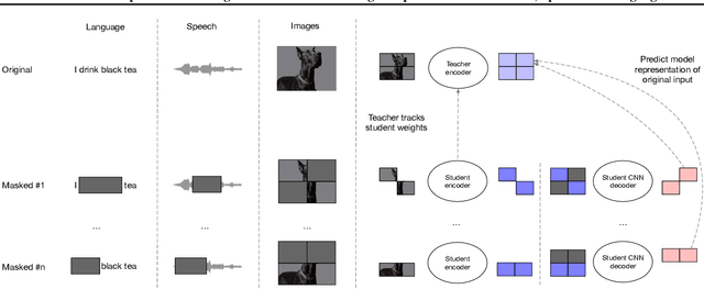 Figure 1 for Efficient Self-supervised Learning with Contextualized Target Representations for Vision, Speech and Language