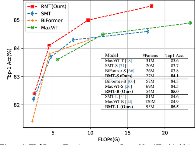 Figure 1 for RMT: Retentive Networks Meet Vision Transformers