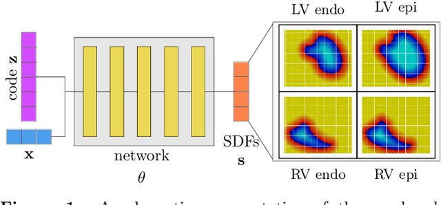 Figure 1 for Shape of my heart: Cardiac models through learned signed distance functions