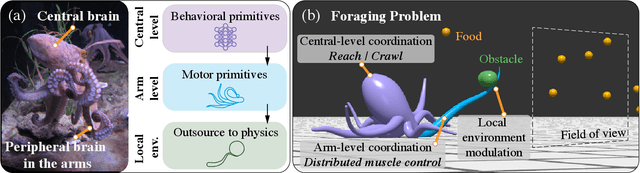 Figure 1 for Hierarchical control and learning of a foraging CyberOctopus