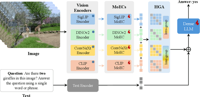 Figure 1 for MoCHA: Advanced Vision-Language Reasoning with MoE Connector and Hierarchical Group Attention